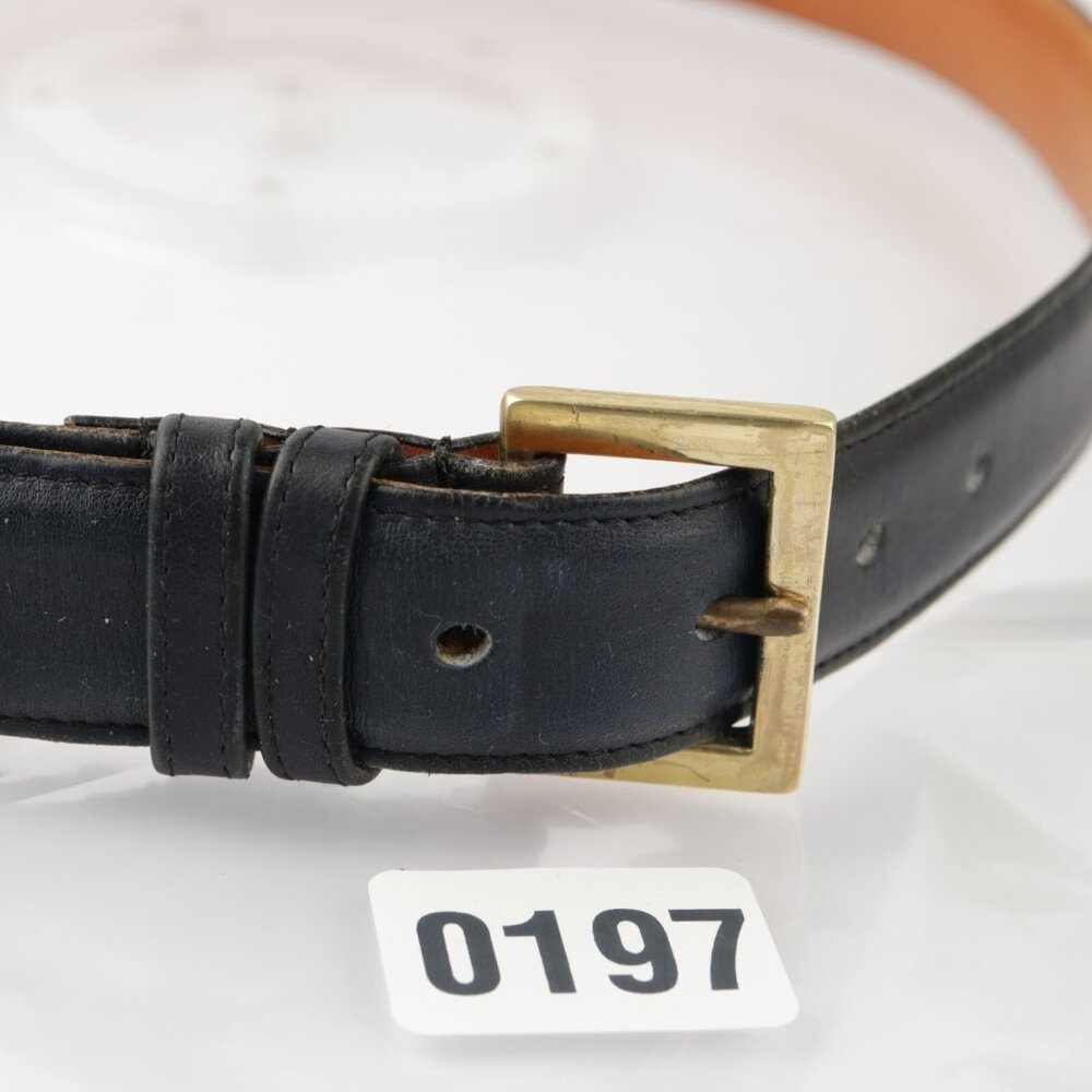 VTG Coach Mens Belt Size 36 Navy Blue Leather New York USA Gold Brass Buckle - Picture 6 of 14